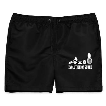 Entwicklung der klanglichen Audiophilen Musik - Männer Badeshorts - Schwarz - Vorne - AI Model Male 178 light (178cm)
