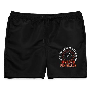 Oldtimer Sammler - Männer Badeshorts - Schwarz - Vorne - AI Model Male 178 light (178cm)