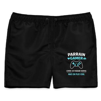Gamer Godfather Wie ein coolerer Normaler Pate - Männer Badeshorts - Schwarz - Vorne - AI Model Male 178 light (178cm)