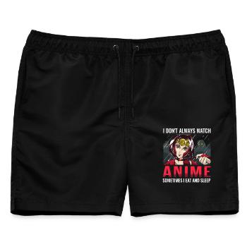 Anime Fan Spruch – Lustiges Otaku Design - Männer Badeshorts - Schwarz - Vorne - AI Model Male 178 light (178cm)