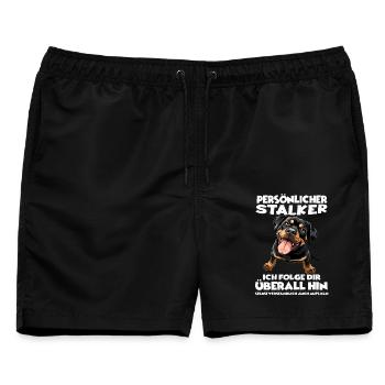 Rottweiler Hundehalter für Rottweiler Hundehalter - Männer Badeshorts - Schwarz - Vorne - AI Model Male 178 light (178cm)