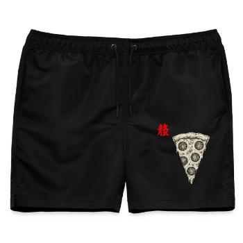 Pizza Asiatisch - Männer Badeshorts - Schwarz - Vorne - AI Model Male 178 light (178cm)