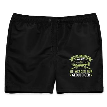 Angler Altern Nicht Sie Werden Geduldiger - Männer Badeshorts - Schwarz - Vorne - AI Model Male 178 light (178cm)