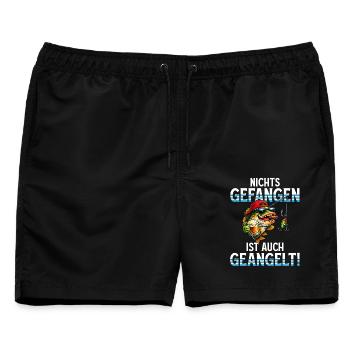 Angler Angeln  Nichts gefangen ist auch geangelt - Männer Badeshorts - Schwarz - Vorne - AI Model Male 178 light (178cm)