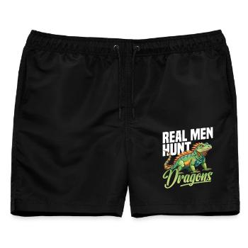 Jagdausrüstung für Leguanenentfernung - Männer Badeshorts - Schwarz - Vorne - AI Model Male 178 light (178cm)