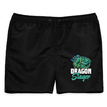 Dragon Hunter Reptile Hunting Gear Lizard Iguana - Männer Badeshorts - Schwarz - Vorne - AI Model Male 178 light (178cm)
