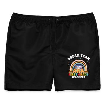 Lehrer-Dreamteam der ersten Klasse - Männer Badeshorts - Schwarz - Vorne - AI Model Male 178 light (178cm)