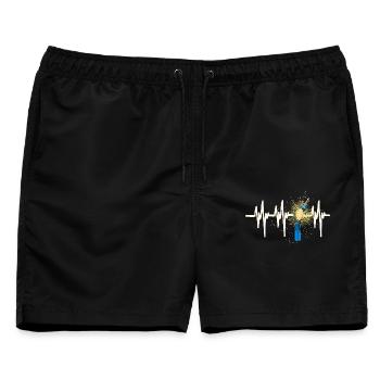 Fallas de Valencia Heartbeat - Männer Badeshorts - Schwarz - Vorne - AI Model Male 178 light (178cm)