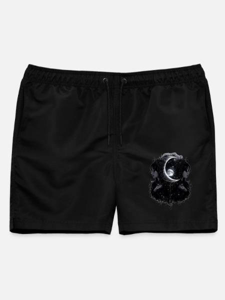 Mondschwestern im Nachtglanz - Männer Badeshorts - Schwarz