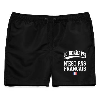 Der Beschwerdeführer beschwert sich nicht, ist nicht Franzose - Männer Badeshorts - Schwarz - Vorne - AI Model Male 178 light (178cm)