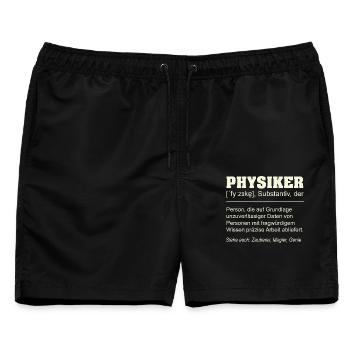 Physiker Definition – Lustiges Geschenk Design - Männer Badeshorts - Schwarz - Vorne - AI Model Male 178 light (178cm)