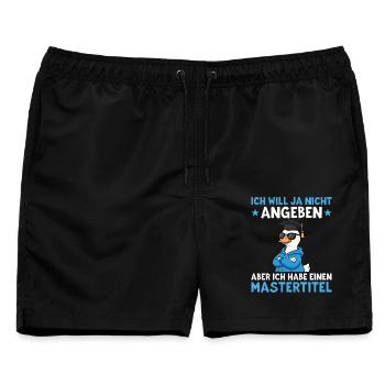 Mastertitel Gans mit Doktorhut Master Abschluss - Männer Badeshorts - Schwarz - Vorne - AI Model Male 178 light (178cm)