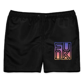 Funk Musik - Männer Badeshorts - Schwarz - Vorne - AI Model Male 178 light (178cm)