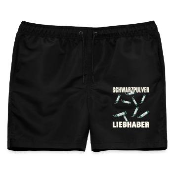 Schwarzpulver Liebhaber - Männer Badeshorts - Schwarz - Vorne - AI Model Male 178 light (178cm)