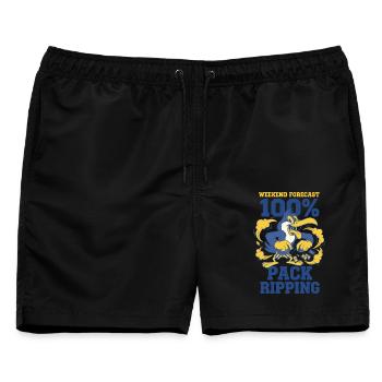 Wochenend-Vorhersage-Pack-Ripping-Karten-Sammler - Männer Badeshorts - Schwarz - Vorne - AI Model Male 178 light (178cm)