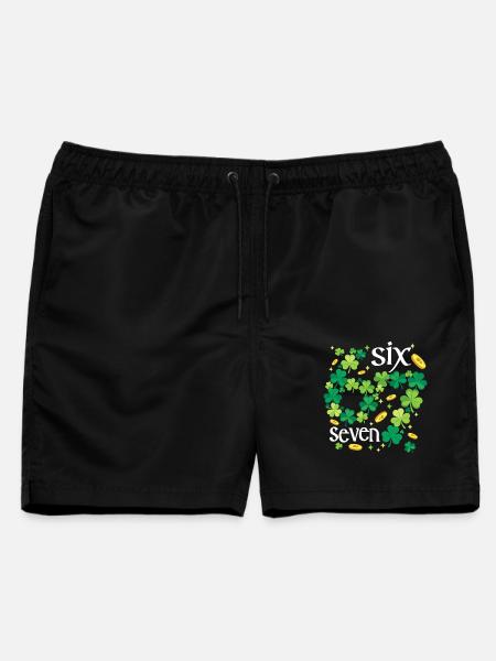 Irland Irisch Shamrock St. Patricks Day 6 7 Meme - Männer Badeshorts - Schwarz