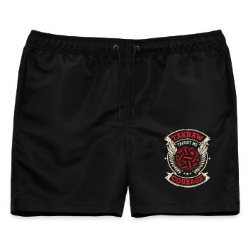 Sepak Takraw Taught Me Courage - Männer Badeshorts - Schwarz - Vorne - AI Model Male 178 light (178cm)