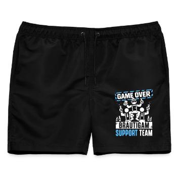 Junggesellenabschied T-Shirt Männer JGA Poltern - Männer Badeshorts - Schwarz - Vorne - AI Model Male 178 light (178cm)