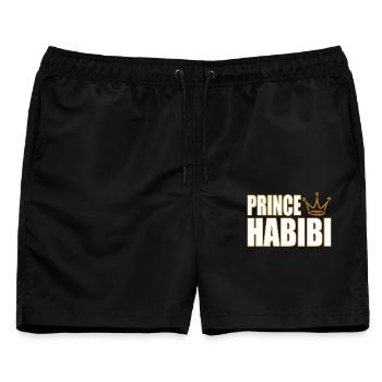 Prince Habibi – Royal Arabic Love Statement Design - Männer Badeshorts - Schwarz - Vorne - AI Model Male 178 light (178cm)