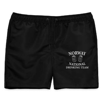 Norwegisches Trinkteam - Männer Badeshorts - Schwarz - Vorne - AI Model Male 178 light (178cm)