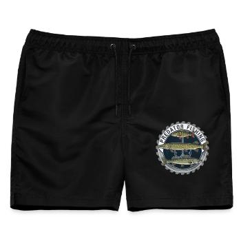 Predator Fishing Raubfisch Angeln - Männer Badeshorts - Schwarz - Vorne - AI Model Male 178 light (178cm)
