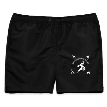 Fitnesskampf - Männer Badeshorts - Schwarz - Vorne - AI Model Male 178 light (178cm)