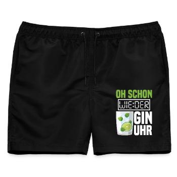 Gin Uhr - Männer Badeshorts - Schwarz - Vorne - AI Model Male 178 light (178cm)