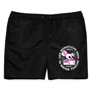 Der Monatliche Griff In Meine Tasche - Männer Badeshorts - Schwarz - Vorne - AI Model Male 178 light (178cm)