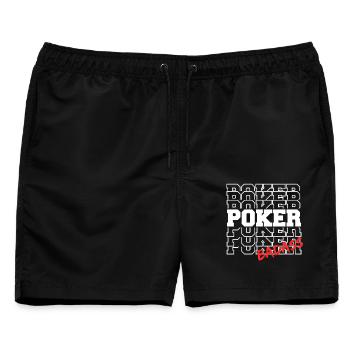 Poker Badass BLC - Männer Badeshorts - Schwarz - Vorne - AI Model Male 178 light (178cm)