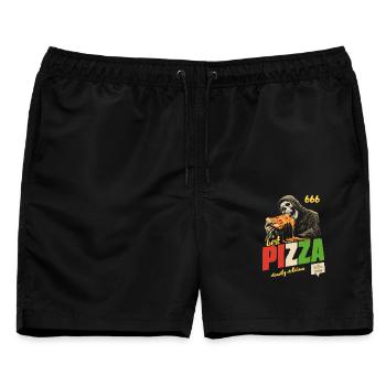 Grim Reaper Pizza - Männer Badeshorts - Schwarz - Vorne - AI Model Male 178 light (178cm)