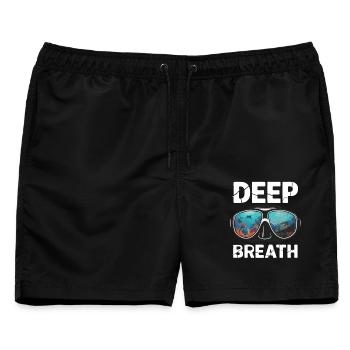 Taucherbrille Unterwasserwelt Riff Spruch - Männer Badeshorts - Schwarz - Vorne - AI Model Male 178 light (178cm)