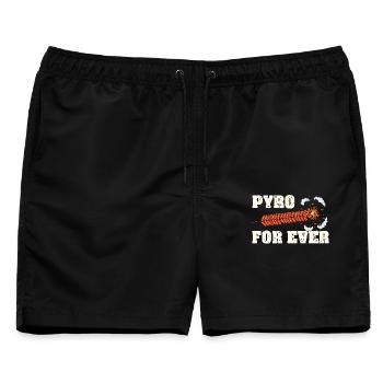 Pyro For Ever Böllerkette - Männer Badeshorts - Schwarz - Vorne - AI Model Male 178 light (178cm)