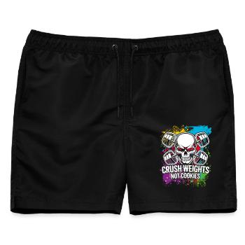 Crush Weights Gym - Männer Badeshorts - Schwarz - Vorne - AI Model Male 178 light (178cm)