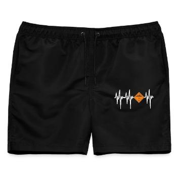 Heartbeat Pyro Danger - Männer Badeshorts - Schwarz - Vorne - AI Model Male 178 light (178cm)