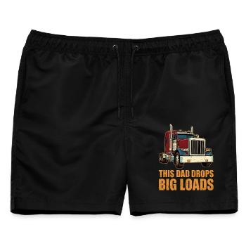 Lkw-Fahrer, Sattelzugfahrer, Vater, Vater, Vater - Männer Badeshorts - Schwarz - Vorne - AI Model Male 178 light (178cm)