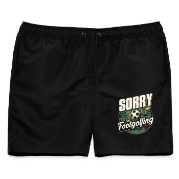 Footgolf Fußballgolf Sorry I'm Footgolfing - Männer Badeshorts - Schwarz - Vorne - AI Model Male 178 light (178cm)