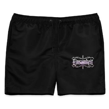 Einsamkeit Shirt – Gothic Schriftzug - Männer Badeshorts - Schwarz - Vorne - AI Model Male 178 light (178cm)