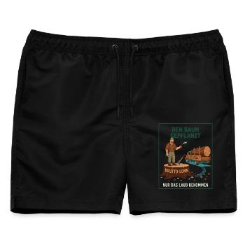 Den Baum Gepflanzt Nur Das Laub Bekommen - Männer Badeshorts - Schwarz - Vorne - AI Model Male 178 light (178cm)