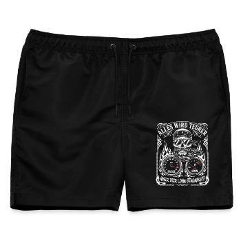 Alles Wird Teurer Aber Der Lohn Stagniert - Männer Badeshorts - Schwarz - Vorne - AI Model Male 178 light (178cm)