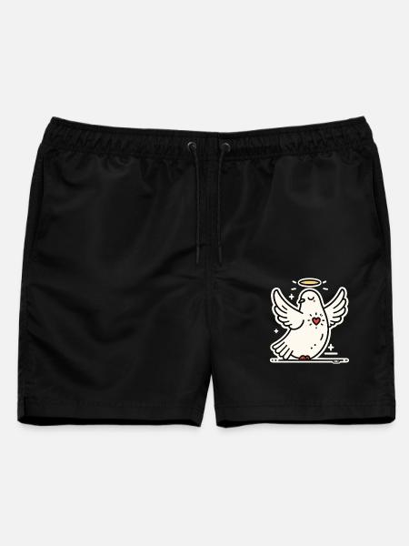 Friedens Taube Heilender Herz - Männer Badeshorts - Schwarz