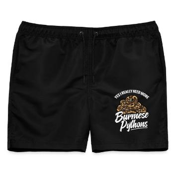 Python-Liebhaber Schlangen-Mama Terrarium-Reptilien-Papa - Männer Badeshorts - Schwarz - Vorne - AI Model Male 178 light (178cm)