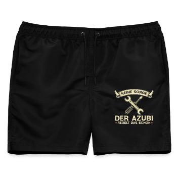 Der Azubi regelt das schon Kfz Mechatroniker - Männer Badeshorts - Schwarz - Vorne - AI Model Male 178 light (178cm)