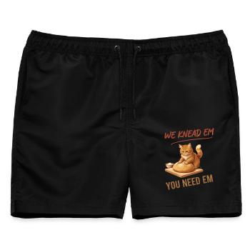 Sauerteigbrot Backen Wir Kneten Sie, Sie Brauchen - Männer Badeshorts - Schwarz - Vorne - AI Model Male 178 light (178cm)