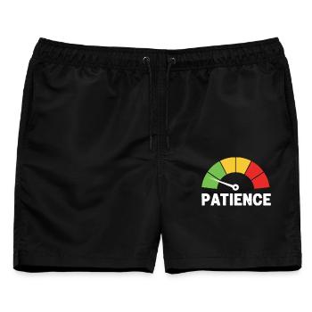 Geduld Tacho Niedrig Humor - Männer Badeshorts - Schwarz - Vorne - AI Model Male 178 light (178cm)