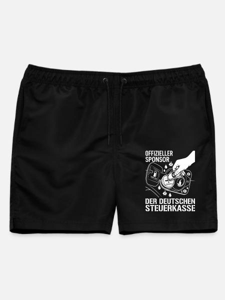 Offizieller Sponsor Der Deutschen Steuerkasse - Männer Badeshorts - Schwarz
