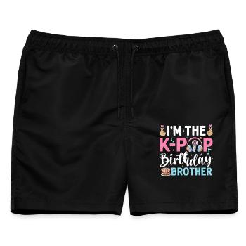 I'm The K-Pop Birthday Brother - Männer Badeshorts - Schwarz - Vorne - AI Model Male 178 light (178cm)