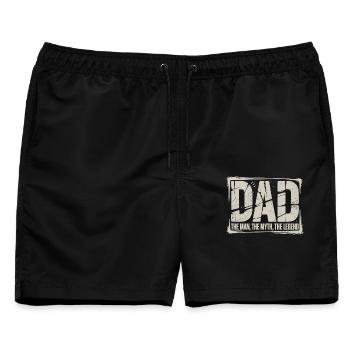 Dad The Man The Myth The Legend Shirt - Männer Badeshorts - Schwarz - Vorne - AI Model Male 178 light (178cm)