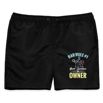 Barkeeper, Kellnerin, Barbesitzerin Cocktailliebhaberpub - Männer Badeshorts - Schwarz - Vorne - AI Model Male 178 light (178cm)