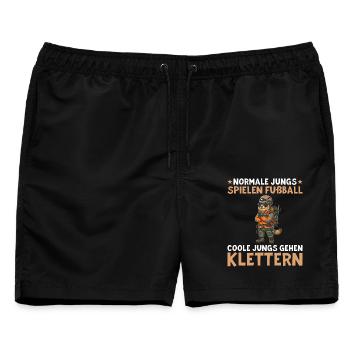 Bouldern Murmeltier Coole Jungs gehen Klettern - Männer Badeshorts - Schwarz - Vorne - AI Model Male 178 light (178cm)