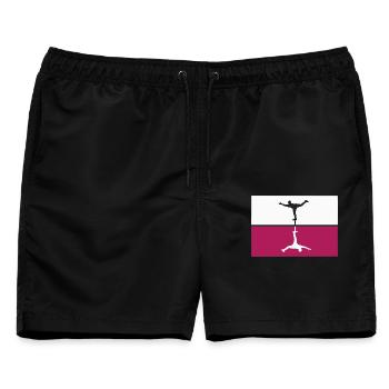 Parkour Balance Silhouette - Männer Badeshorts - Schwarz - Vorne - AI Model Male 178 light (178cm)